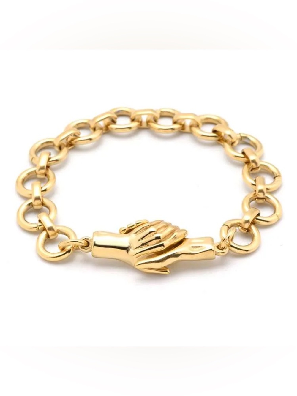 Gold Handshake Chain Bracelet - Abstract Women Jewelry